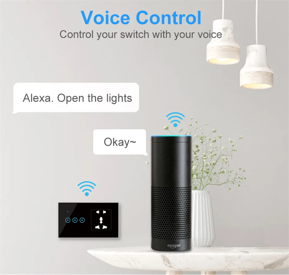 Беспроводная универсальная смарт-розетка с поддержкой Wi-Fi и сенсорным