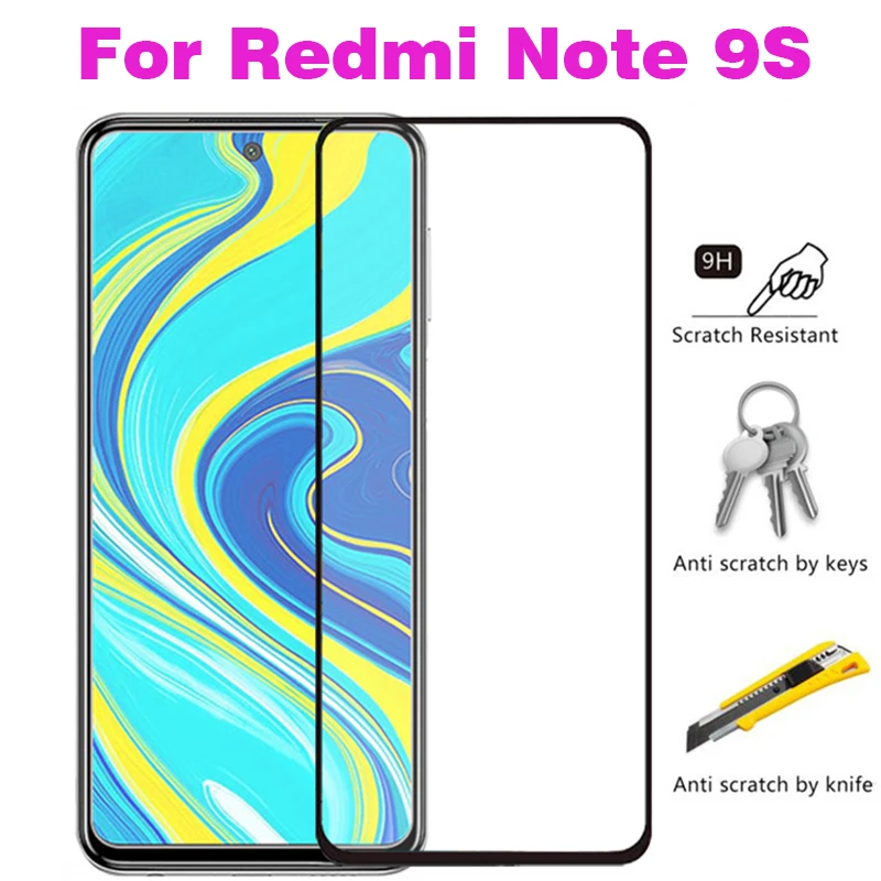 Закаленное стекло с полным наклеиванием для Xiaomi Redmi Note 9S защитная пленка экрана