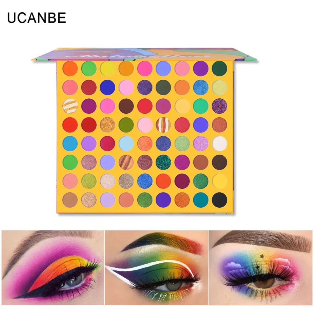 

UCANBE 72 Colors Abstraction Glitter Shimmer Eyeshadow Palette Matte Pressed Eye Shadow Waterproof Professional Cosmetic Palette