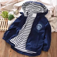 spring clothes boys jacket for children outwear jacket boys 4 15 years hooded vertical stripes mid length windbreaker for boys