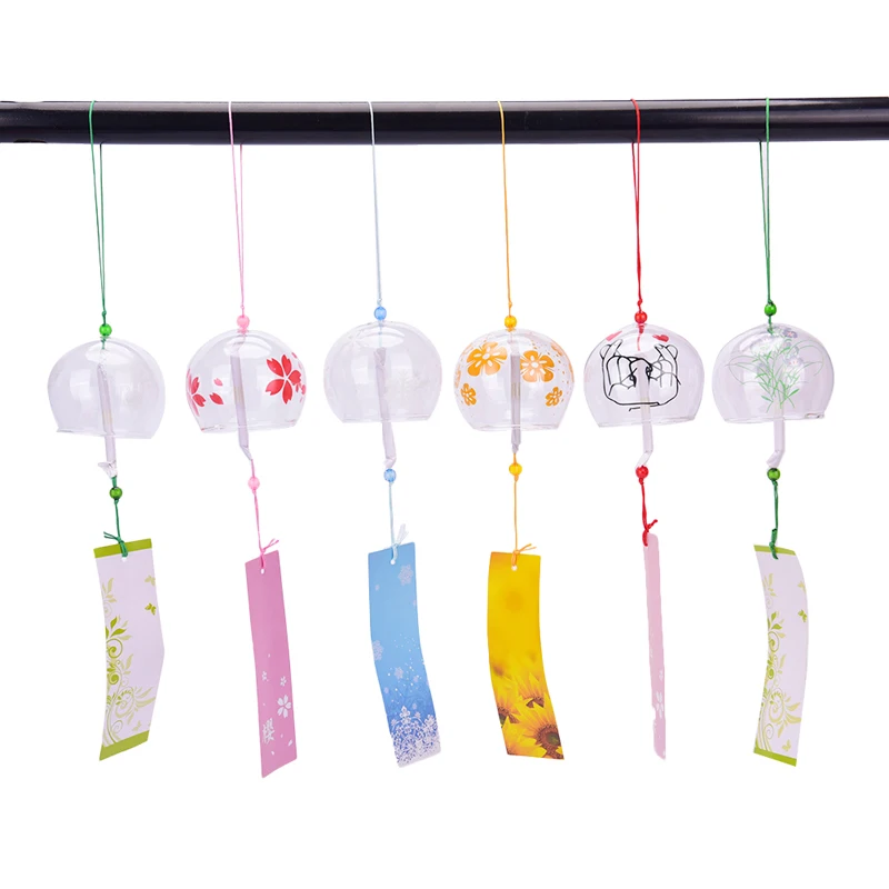 1 шт. романтические поделки японские ветряные колокольчики из стекла с цветком