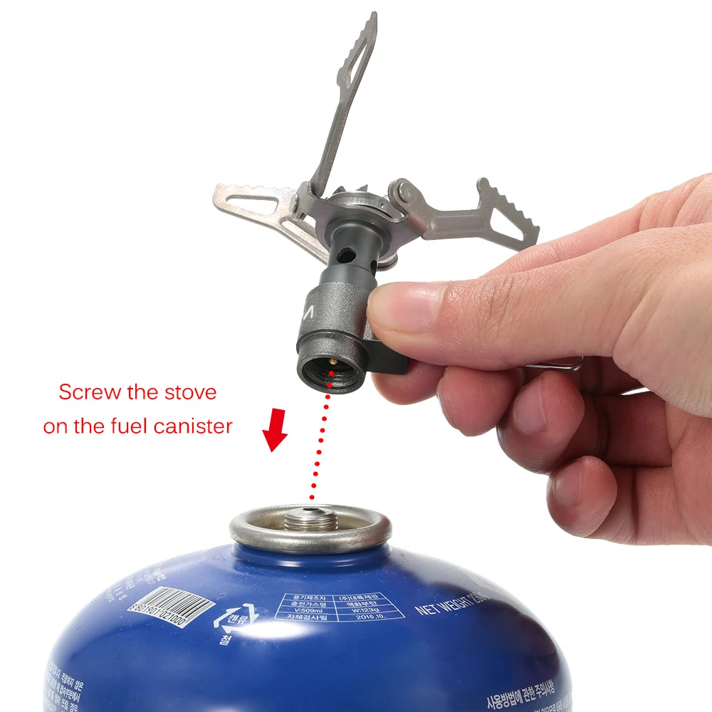 Lixada Titanium Alloy Gas Stove Tank Adapter Camping Propane Refill Burners Adaptor Conversion on - Адаптер баллона для газовых плит Lixada из титанового сплава для заправки пропана на кемпинге.