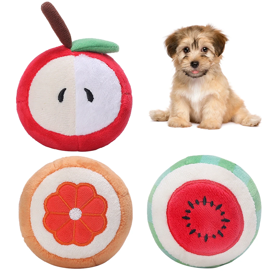 

1PCS Pet Plush Toy Creative Cartoon Fruit Shape Pet Squeaky Toy Pet Bite Toy Dog Bite Sound Toy Pet Funny Toy Pet Supplies