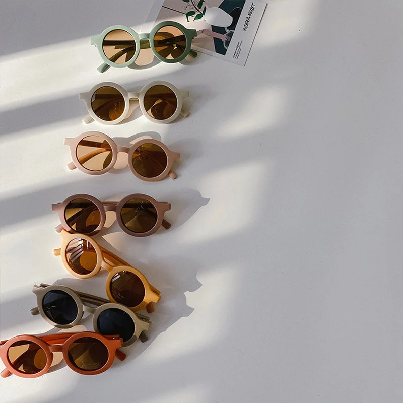 

Children Boy Girl Cute Multicolor Cartoon Sunglasses Shape Round Sunglasses Kids Vintage Sunglasses UV400 Protection Classic