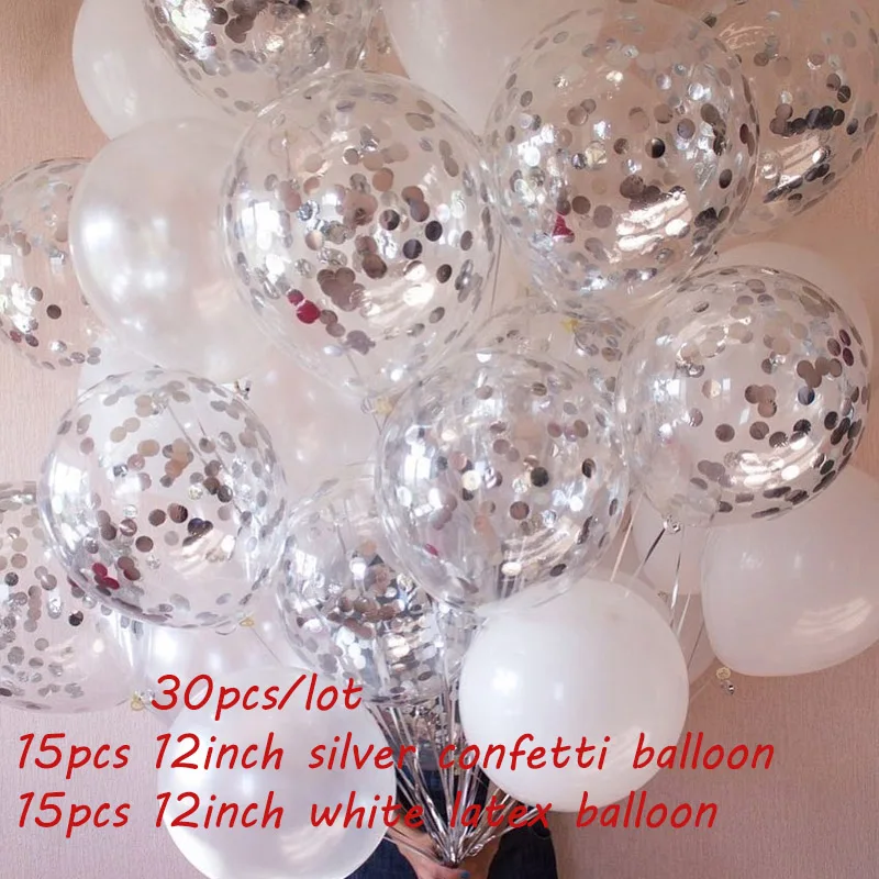 mix 30pcs Шары с золотыми конфетти смешанные 18 дюймов звезда сердце Фольга шар День рождения черный золотой латексный шар воздушный бальное свадебное украшение - Цвет: mix 30pcs