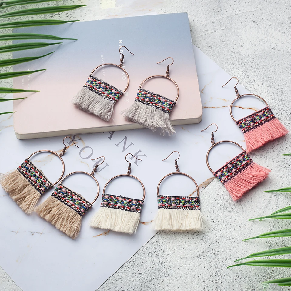 Очаровательные Новые модные богемные Винтажные висячие серьги с большой