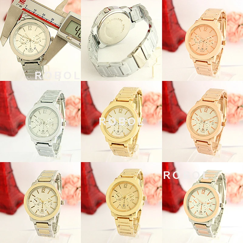 

Мужские и женские парные кварцевые часы RLLEN из нержавеющей стали, модные роскошные ювелирные изделия в подарок, изысканные свадебные часы в ...