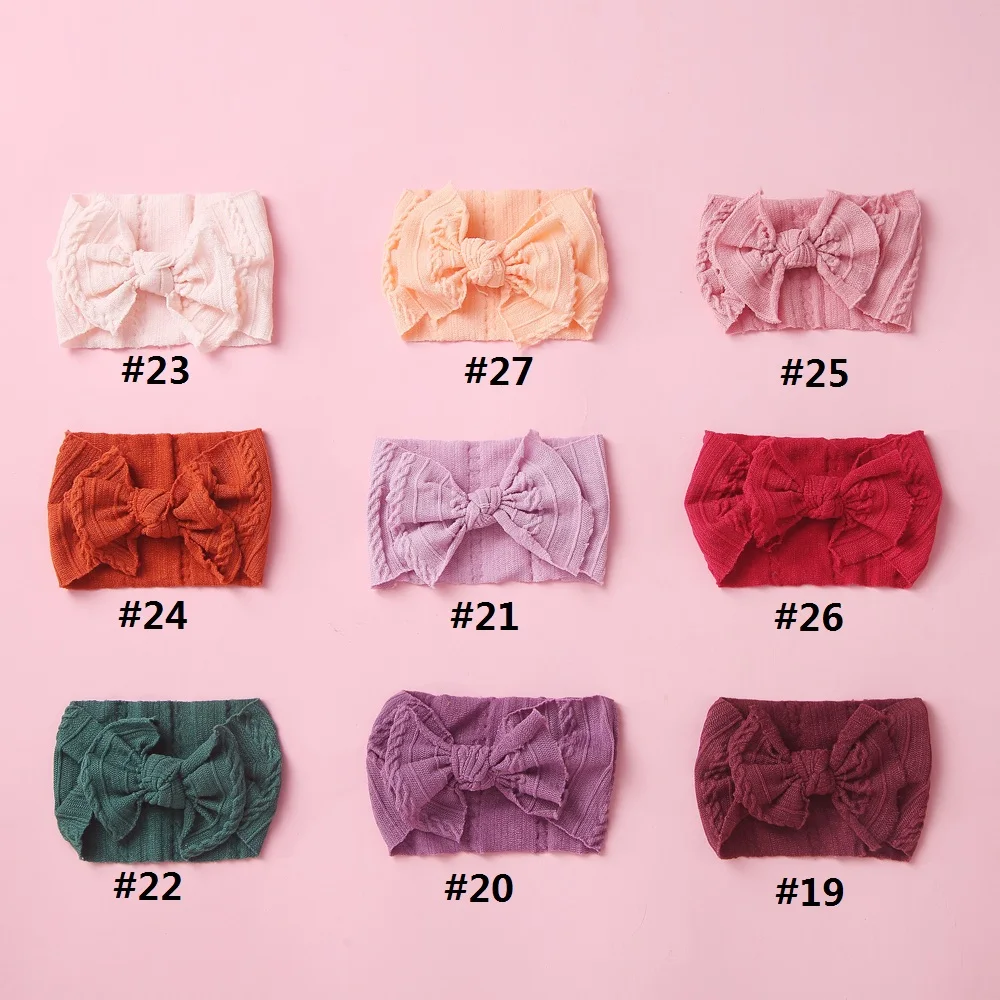 Diadema de nailon con lazo para beb&eacute;, diadema el&aacute;stica suave con lazo para ni&ntilde;a peque&ntilde;a, accesorios para el cabello, turbante, 1 unidad-2