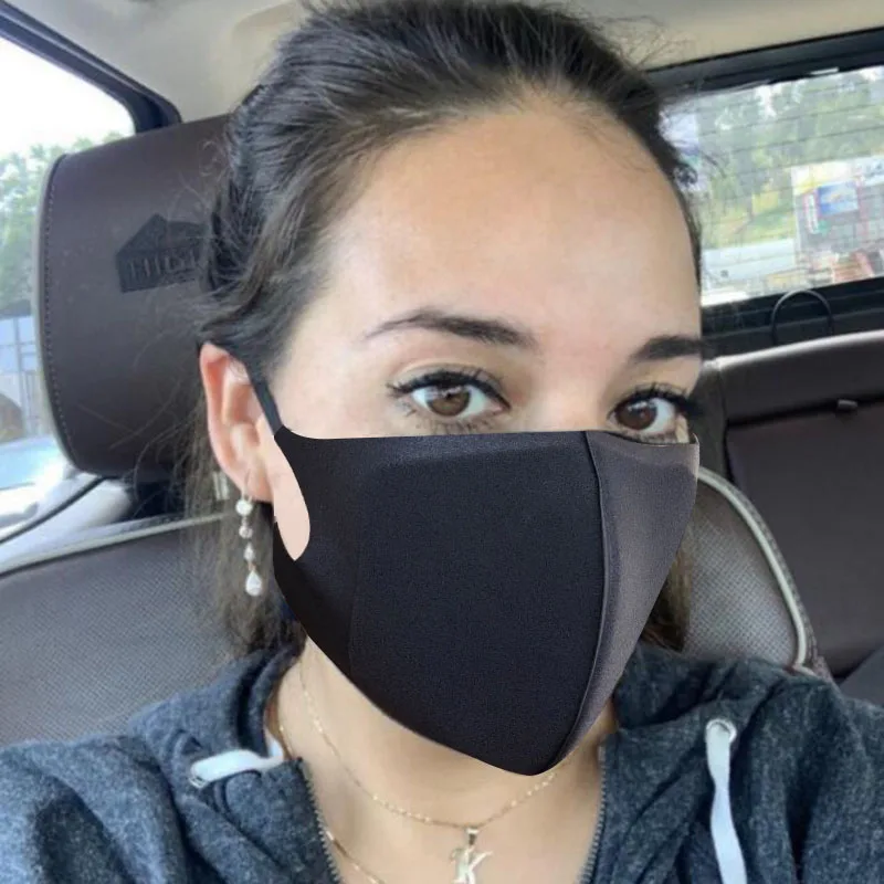 

NEW Black Washed Sponge Adult Mouth Masks Dust-Proof Windproof Face-Protection Anti-Fog Keep Warm Breathable Party Mask