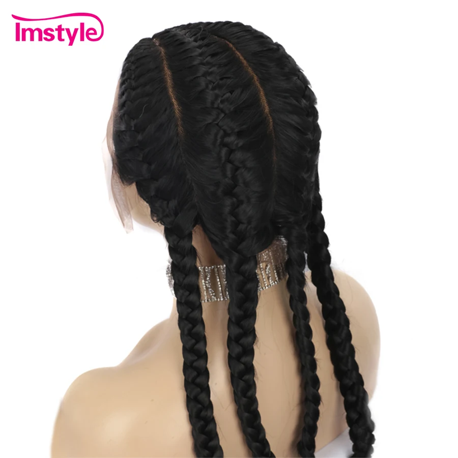 Плетеные парики Imstyle черные синтетические кружевные передние для черных женщин