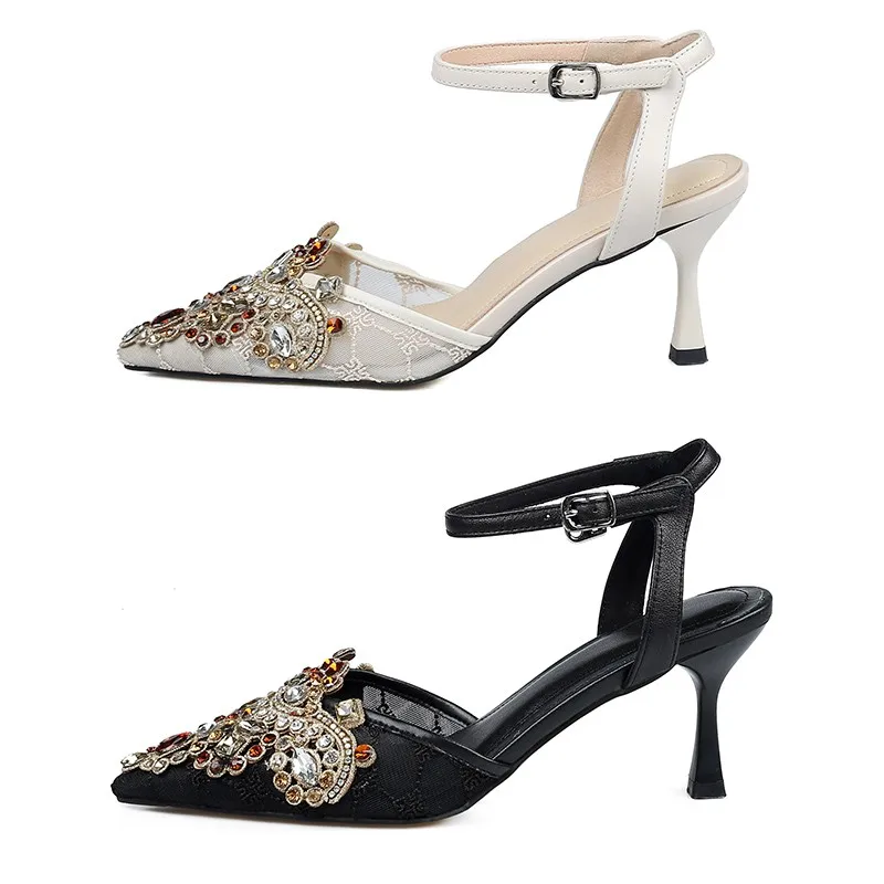 

Chinese Luxury Rhinestones Women Sandals 2021 Female Shoes Woman Gladiator Sandals Women Summer Ankle Strap Wedding Party Shoes