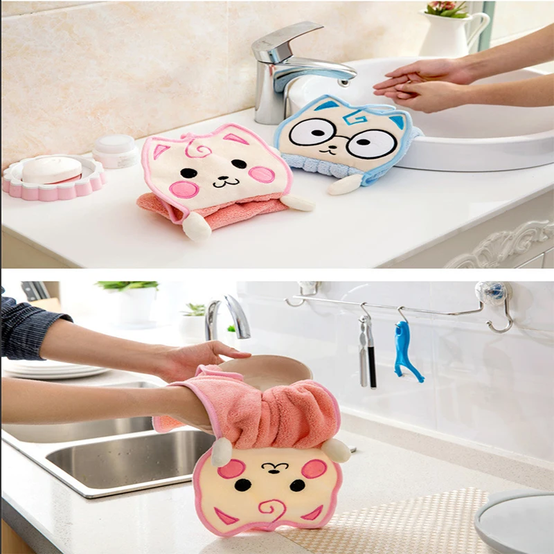 Милое мультяшное плотное полотенце с толстой микрофиброй для ванной мягкое рук