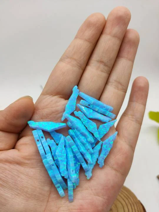 (3 шт./лот) В наличии! Синтетический огненный опал светло-голубой цвет карта