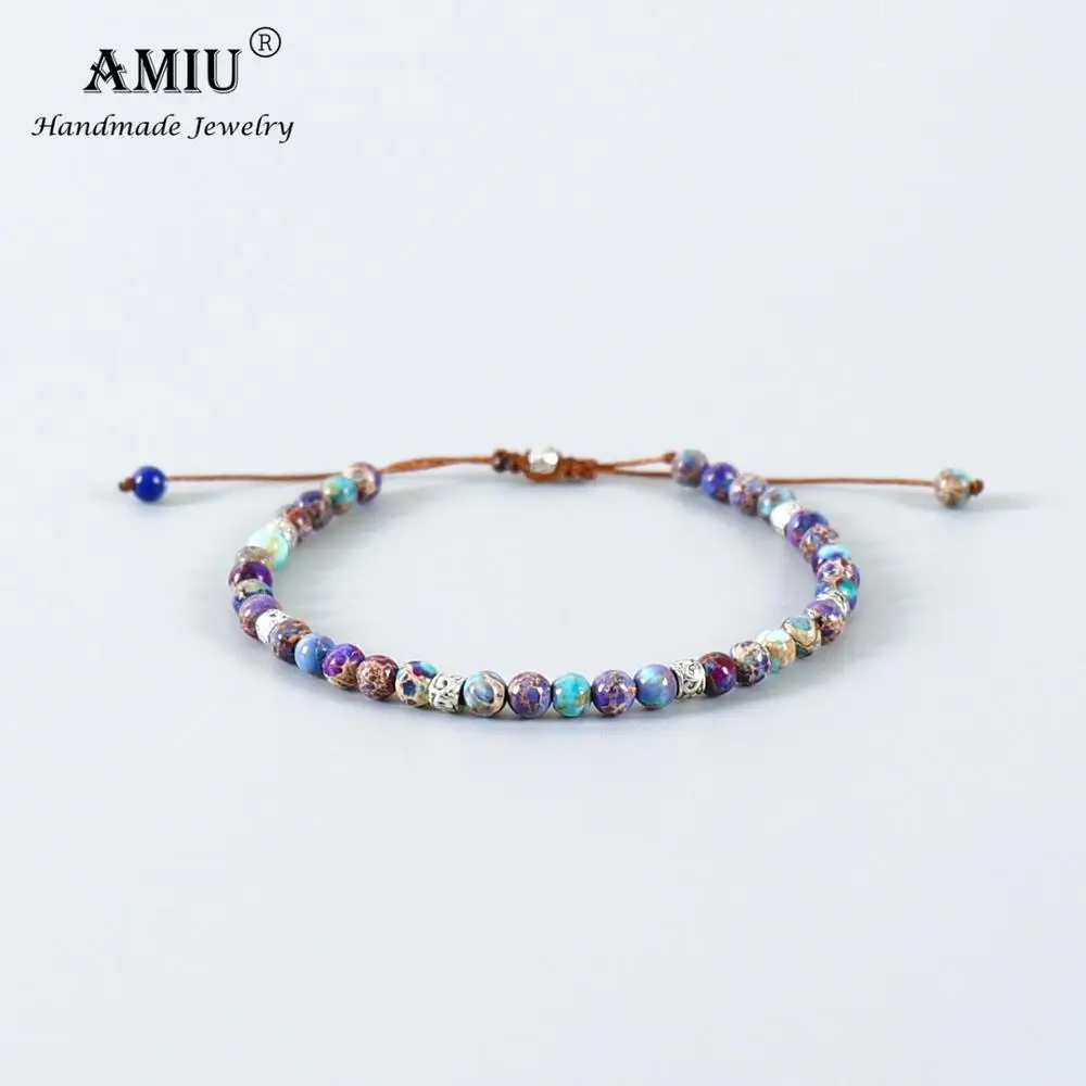 Каменные бусины AMIU тибетские из камня тянущийся браслет для мужчин и женщин