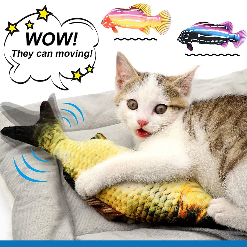 Электрическая рыба-кошка игрушка для домашних животных имитация кота