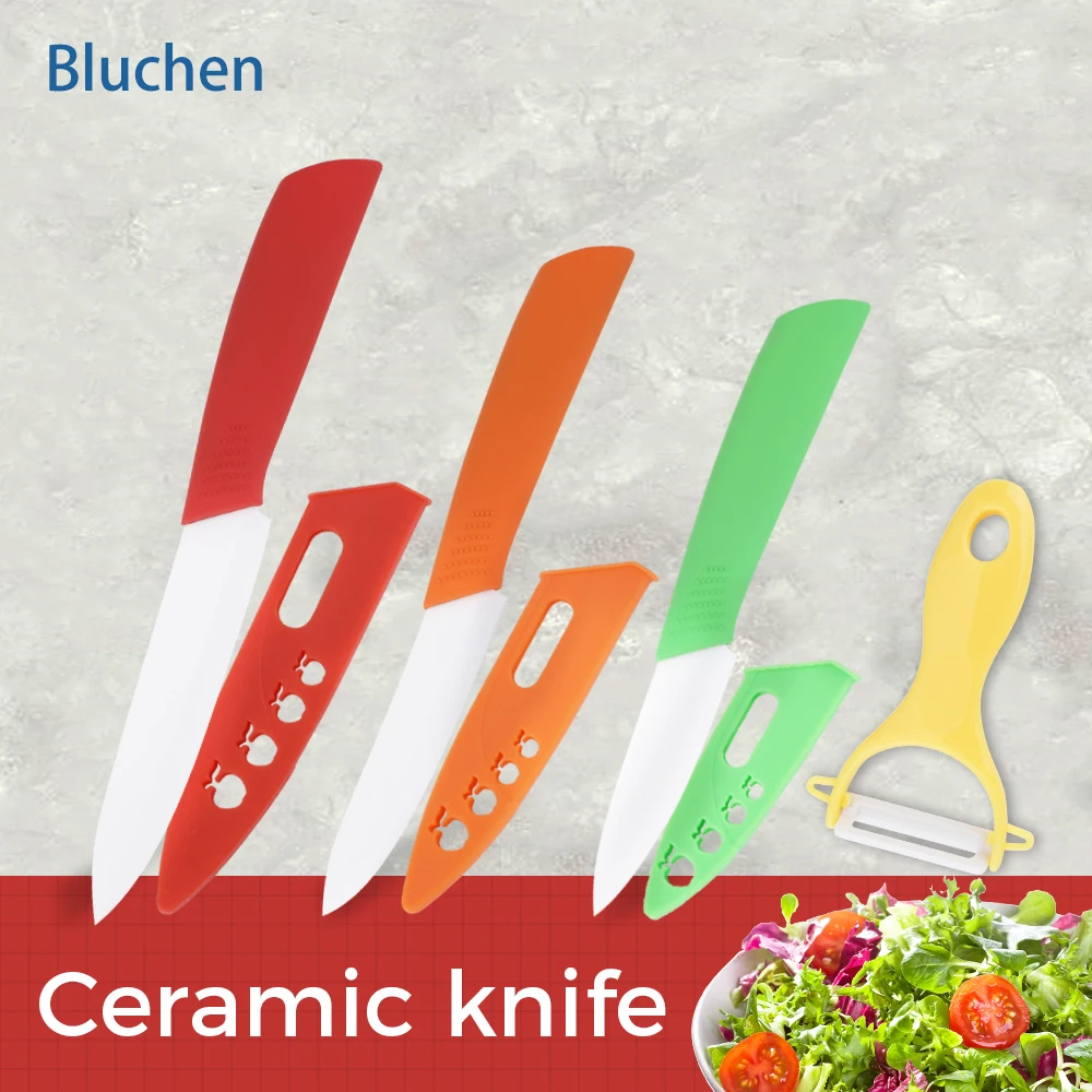 Набор кухонных ножей Керамические ножи 3 4 5 дюймов + Овощечистка циркониевое