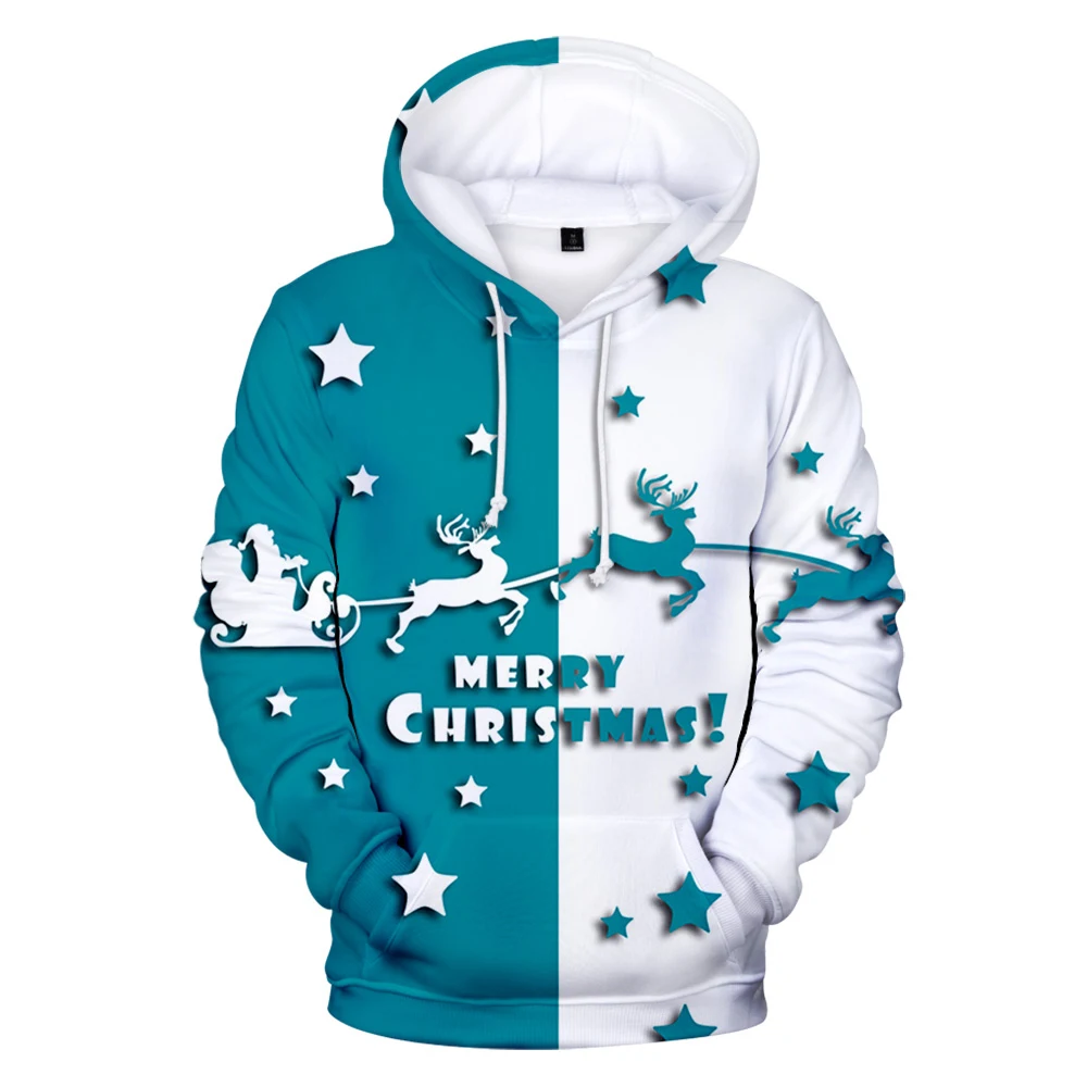 Christmas 3D Hoodie Santa Giving A Present Print Hoodies Fashion Adult Kids Cute Clothes Men Women Autumn Winter Warm Sweatshirt | Мужская