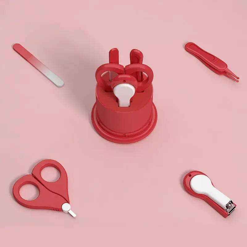 

Baby Nail Clipper Scissors Tweezers Nail File 4 in 1 Nail Care Manicure Set Gift