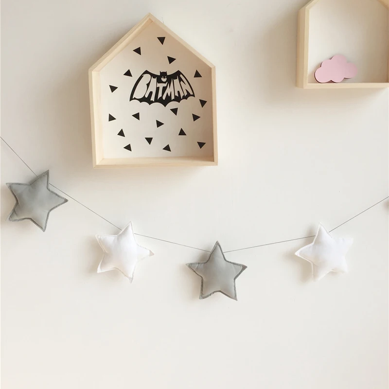 

Nordic Decor Baby Room Crib Ornament Handmade Nursery Decor Star Garland Kids Play Tent for Home Hanging Wall Decoration