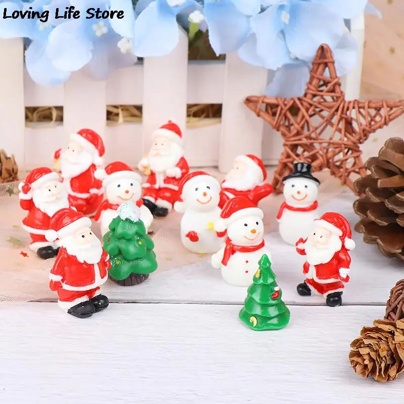 

1 шт., миниатюрное украшение для дома, в виде Санта-Клауса, снеговика