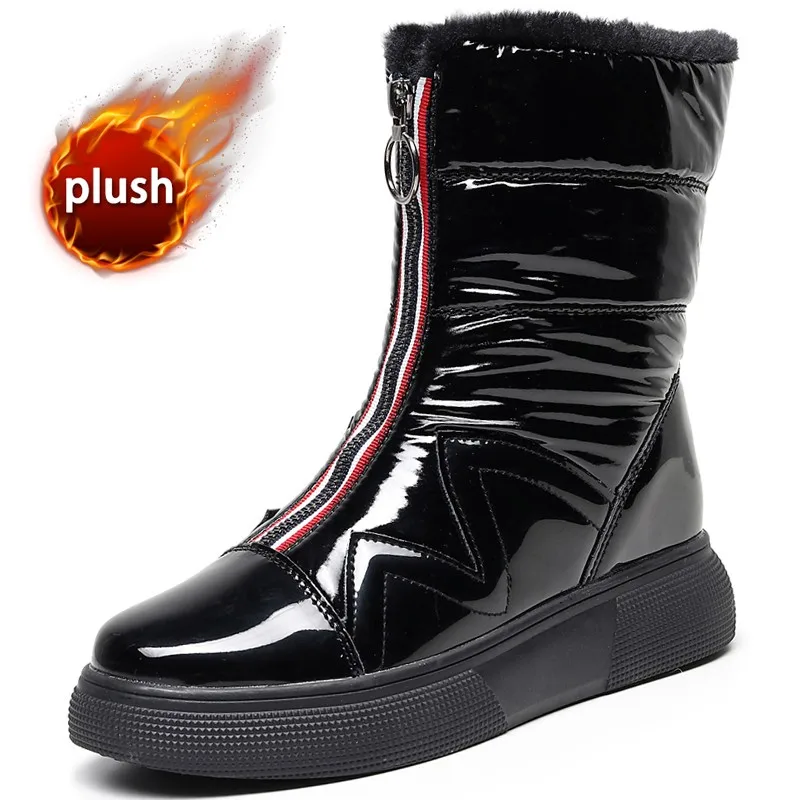 Женские зимние ботинки для девочек высокие толстая плюшевая Водонепроницаемая
