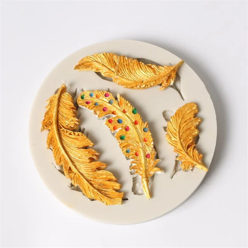 

1PC 3D Feather Silicone Mold Cake Decoration Tool Fondant Mold Sugarcraft Chocolate Fudge Mold Baking Tool