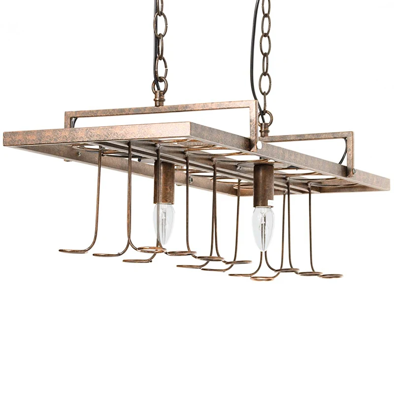 Светодиодный подвесной светильник E27 для винной бутылки Потолочная железная