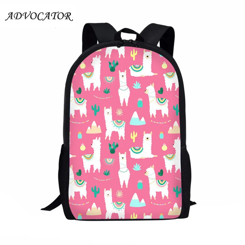 Women Backpack School Bags Cartoon Alpaca Printing Cute Backpacks for Teenagers Girls Travel Bag Mochila Feminina Escolar