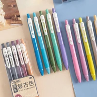 retractable vintage color gel pen quick drying 0 5mm binder clip soft rubber pen grip bullet retro pen school office supplies
