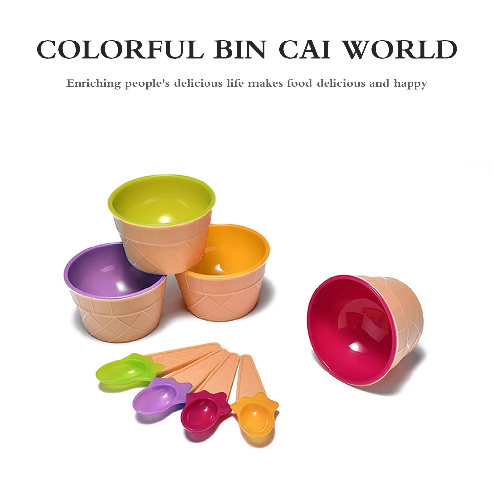 Новинка высокое качество 1 набор (миска для мороженого + ложка) необычный