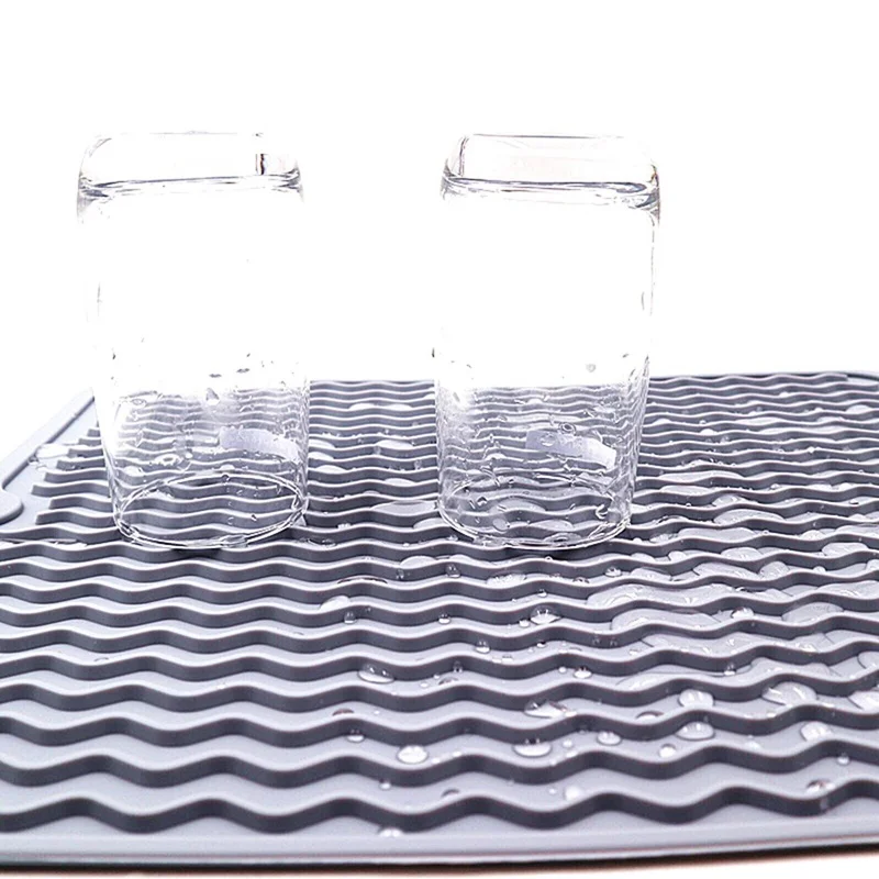 

Silicone Dish Drying Mats Thickness Heat Resistant Trivet Drip Tray Cup Coasters Non-slip Pot Holder Table Kitchen Accessories