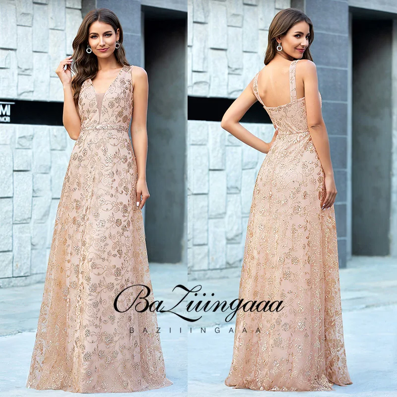 

New Elegant Woman Evening Gown Plus Size Slim Printed Long Evening Dress Suitable for Formal Parties