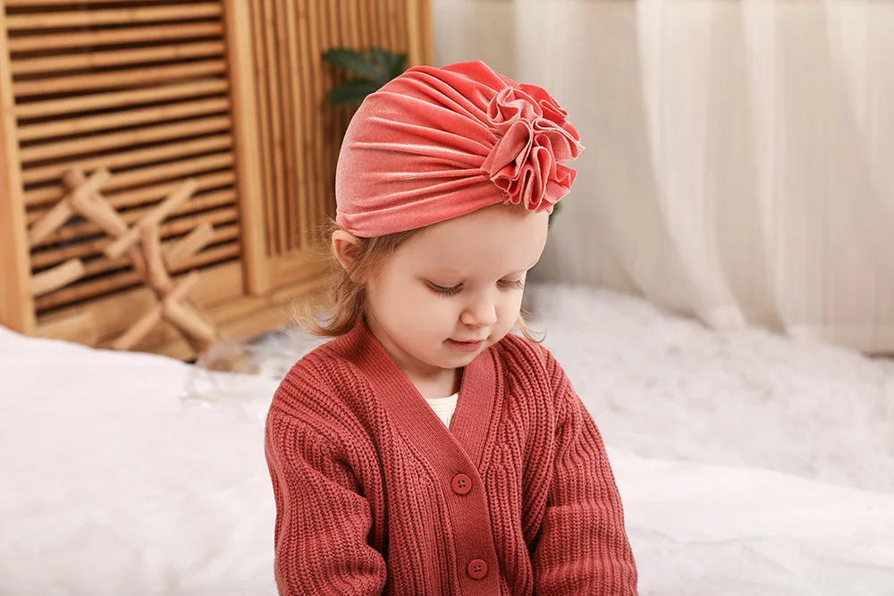 15 шт./лот детский тюрбан шапки индийские бархатные шапочки для девочек мягкая