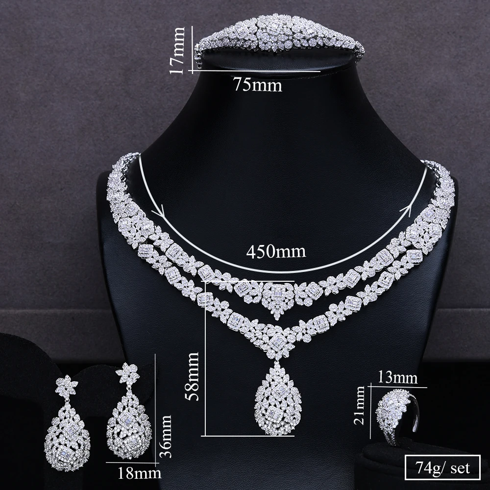 

GODKI Brand Luxury DUBAI Woman Bridal Wedding Jewelry set Necklace Earring Bracelet Bangle Ring Set Jewelry High Quality New