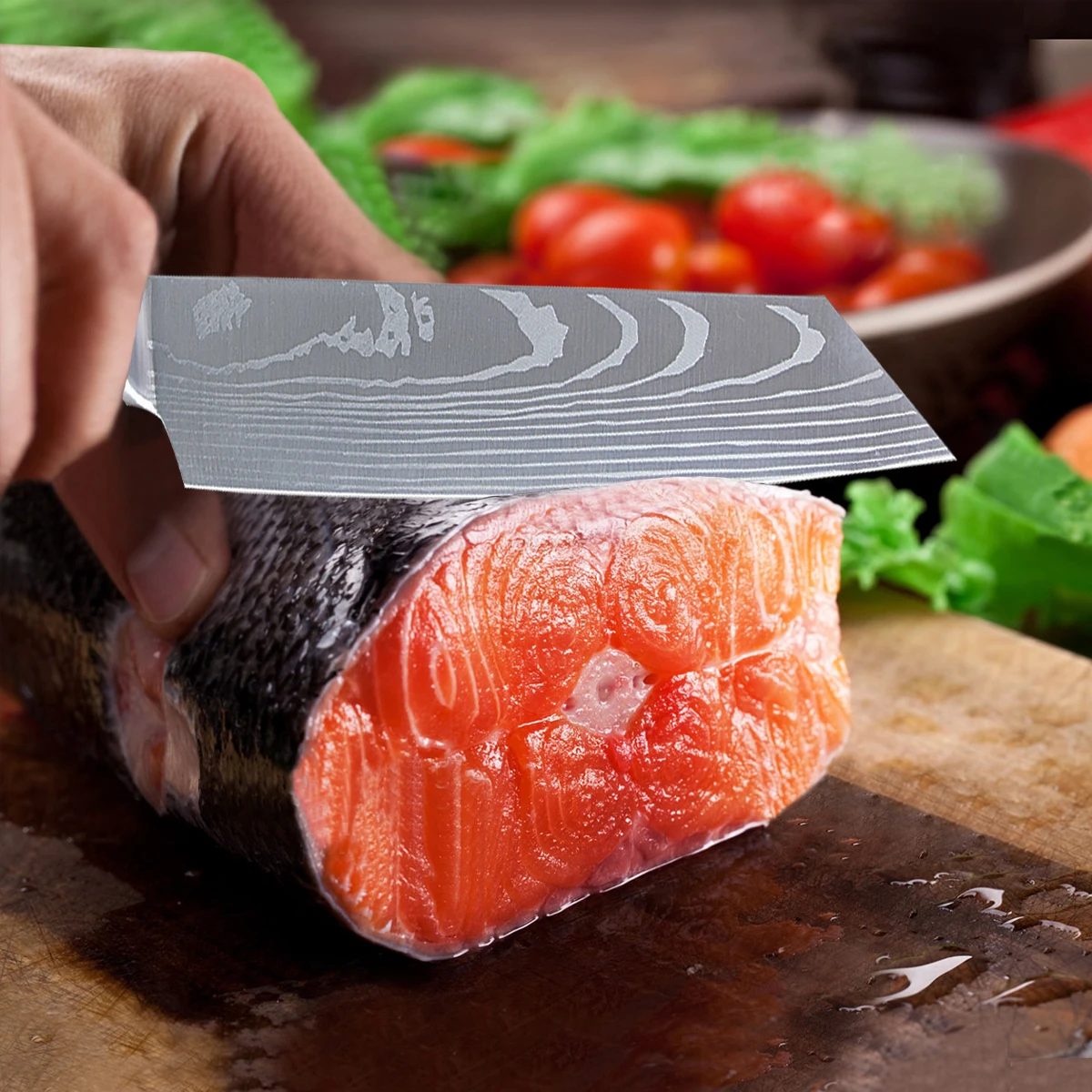 Кухонный нож 8 дюймов дамасский Chef' японский из нержавеющей стали кухонный