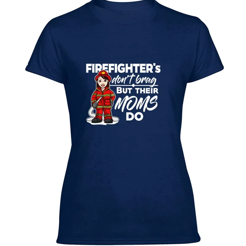 Женская футболка с принтом пожарного Feuerwehr-их мамы хвастаются футболки для