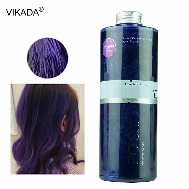 

500ml Hair Dye Cream Fashion Blue Hair Waxing Mud DIY Temporary Styling Hair Color Cream No Damage Easy Wash Purple Hair Dye Wax