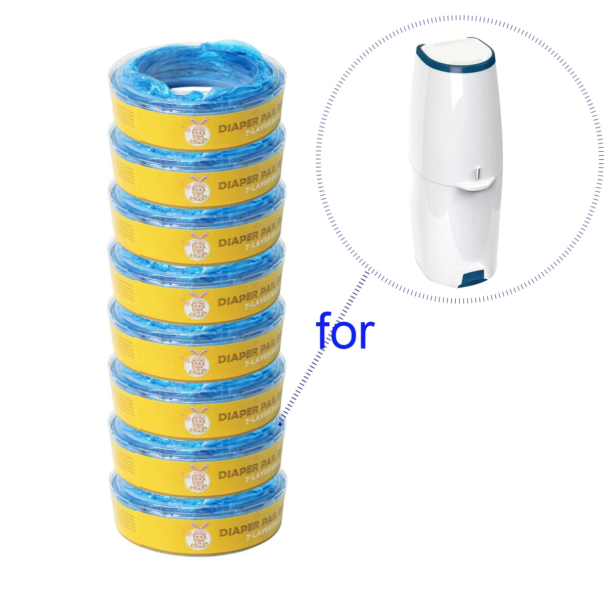Cubo de pl&aacute;stico para pa&ntilde;ales de beb&eacute;, bolsas de basura de repuesto, Ideal para Genie, Angelcare, 4 Uds.-4