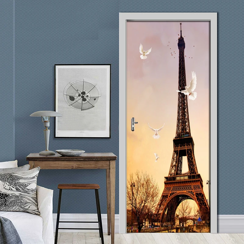 Наклейка на дверь сделай сам ПВХ водонепроницаемые самоклеящиеся обои с