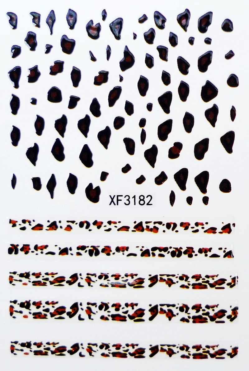 XF3182 Украшения для ногтей, наклейки s, змеиная голова, наклейки для ногтей, самоклеющиеся, сделай сам, наклейки для маникюра Кончиков Ногтей, все наклейки для ногтей, s дизайн, леопард - Цвет: XF3182