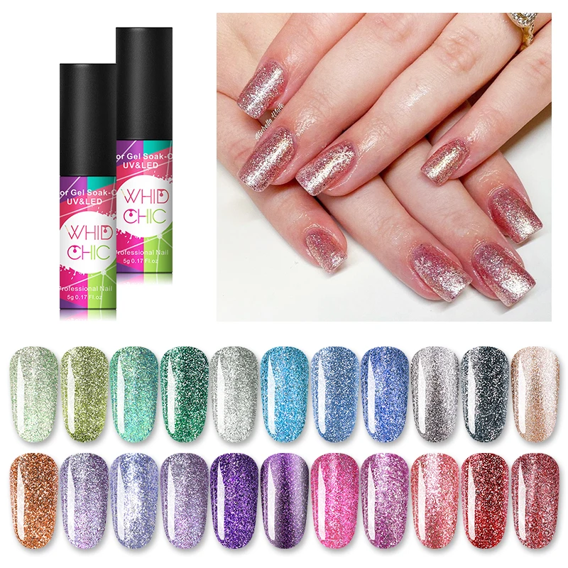 WHID CHICL Платиновый Гель лак для ногтей Набор лаков Блестящий дизайна светодиодный