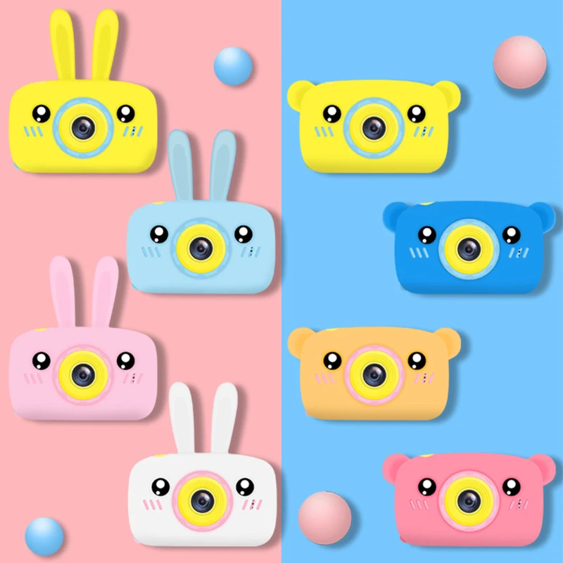 Цифровая мини камера детская мультяшная 2 Дюймовая HD с медведем Детские игрушки