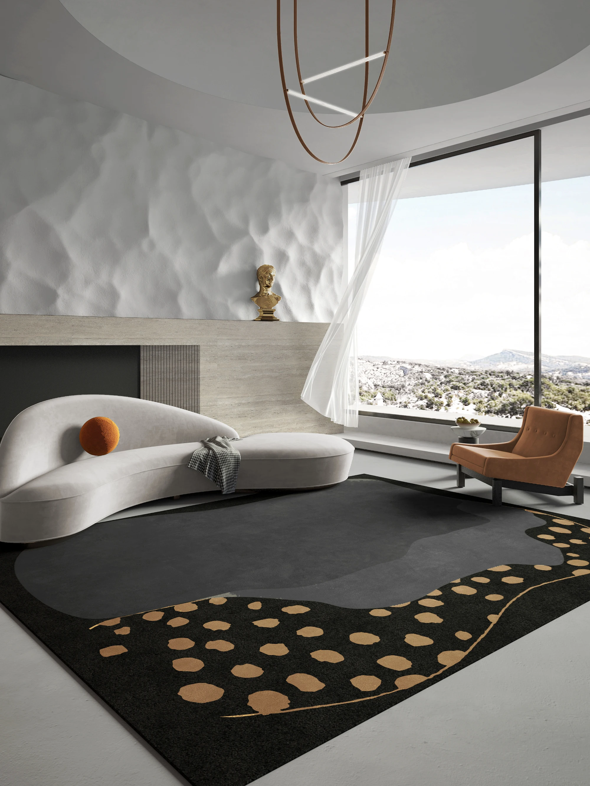 Light Luxury Leopard Ins Style Carpet Modern Minimalist Internet Celebrity Bedroom Bedside Blanket Living Room Coffee Table Pad | Дом и сад