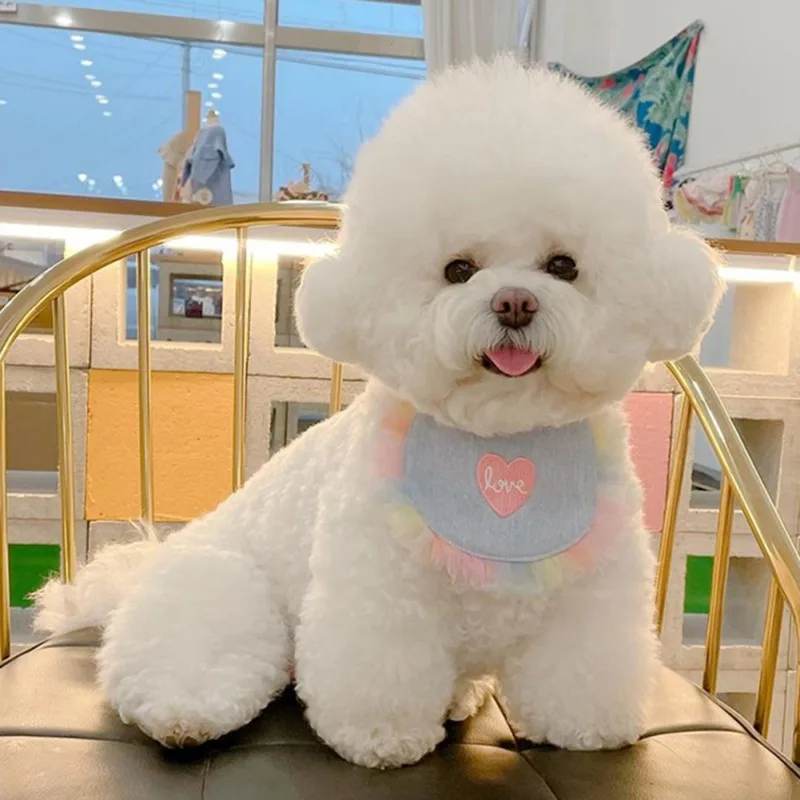 Новинка 2021 милый простой нагрудник для домашних питомцев слюнявчик собак кошек