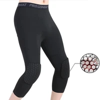 safety anti collision basketball shorts men fitness training 34 leggings with knee pads sports 3xl compression trousers