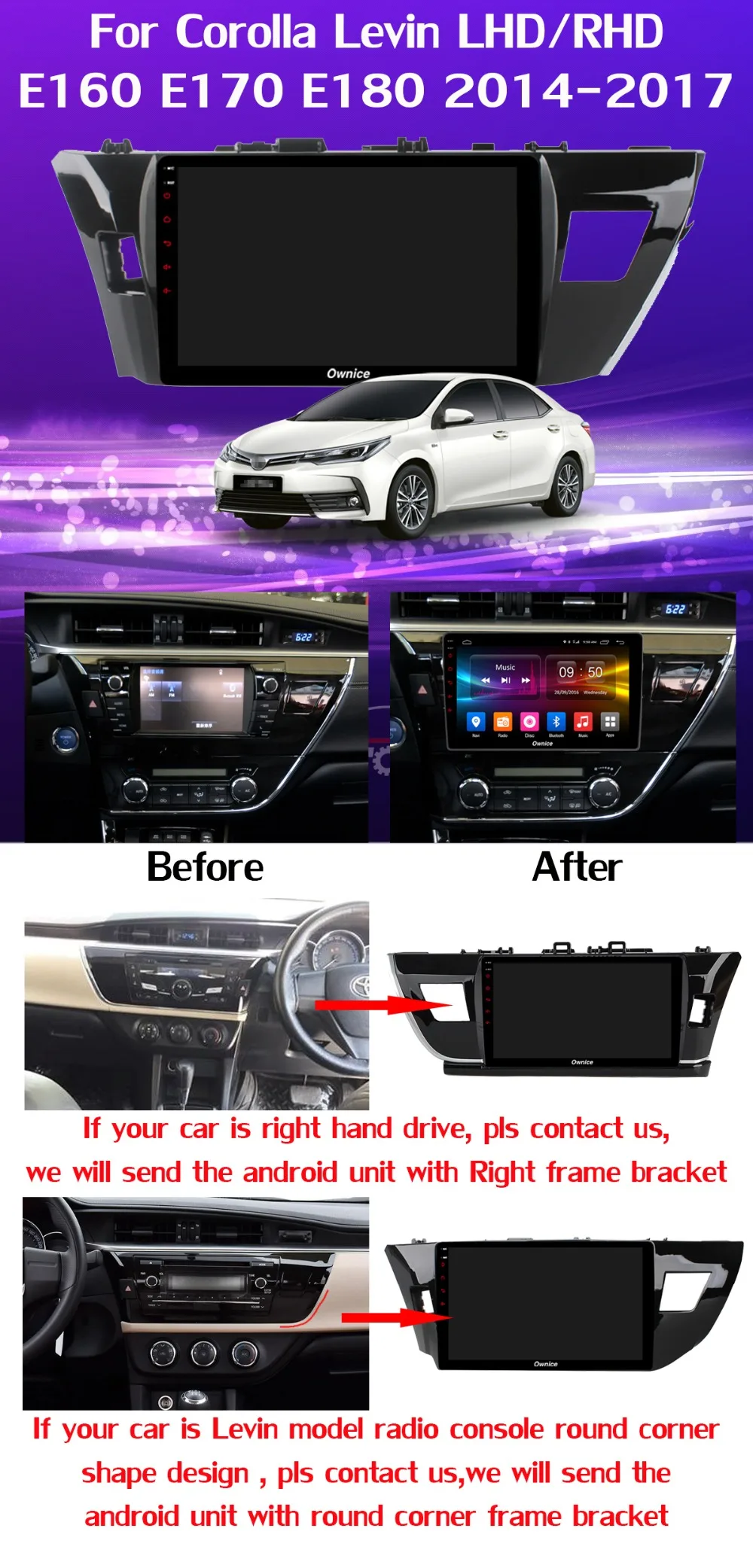 360 ° панорамный 4 × камера Android 9,0 4G+ 64G gps радио CarPlay DSP Автомобильный плеер для Toyota Corolla Lewin E160 E170 E180
