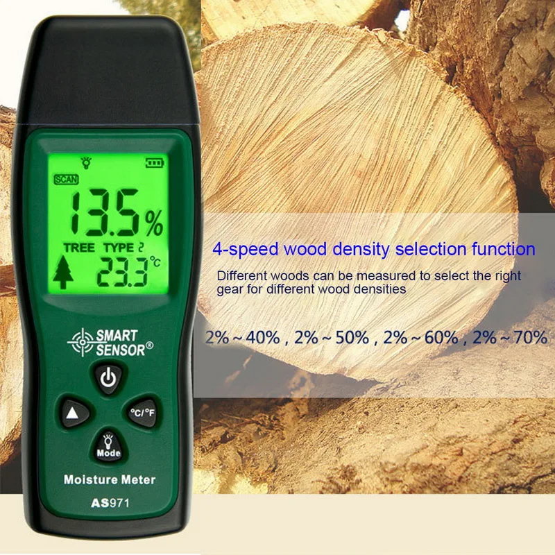 Цифровой измеритель влажности древесины с ЖК дисплеем диапазон измерения 2% ~ 70%| |