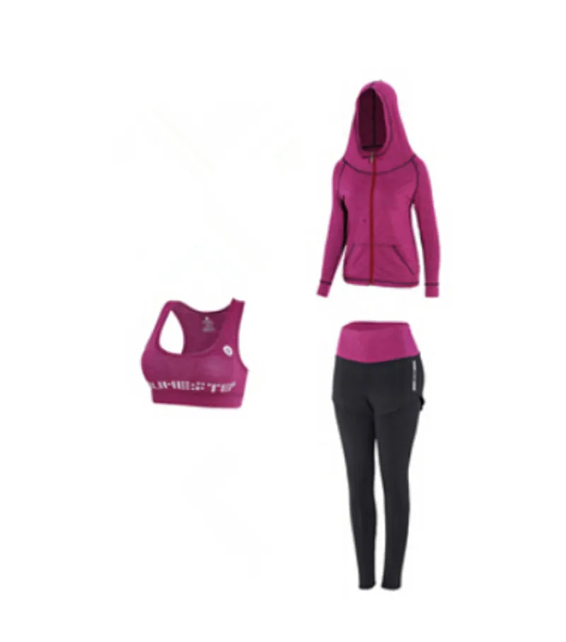 3 piece set d Брюки с высокой талией+ пальто с капюшоном+ футболка+ бюстгальтер+ шорты для женщин, для йоги, комплект из 5 предметов, для бега на открытом воздухе, быстросохнущая одежда для фитнеса, тренажерного зала, спортивный комплект - Color: 3 piece set d