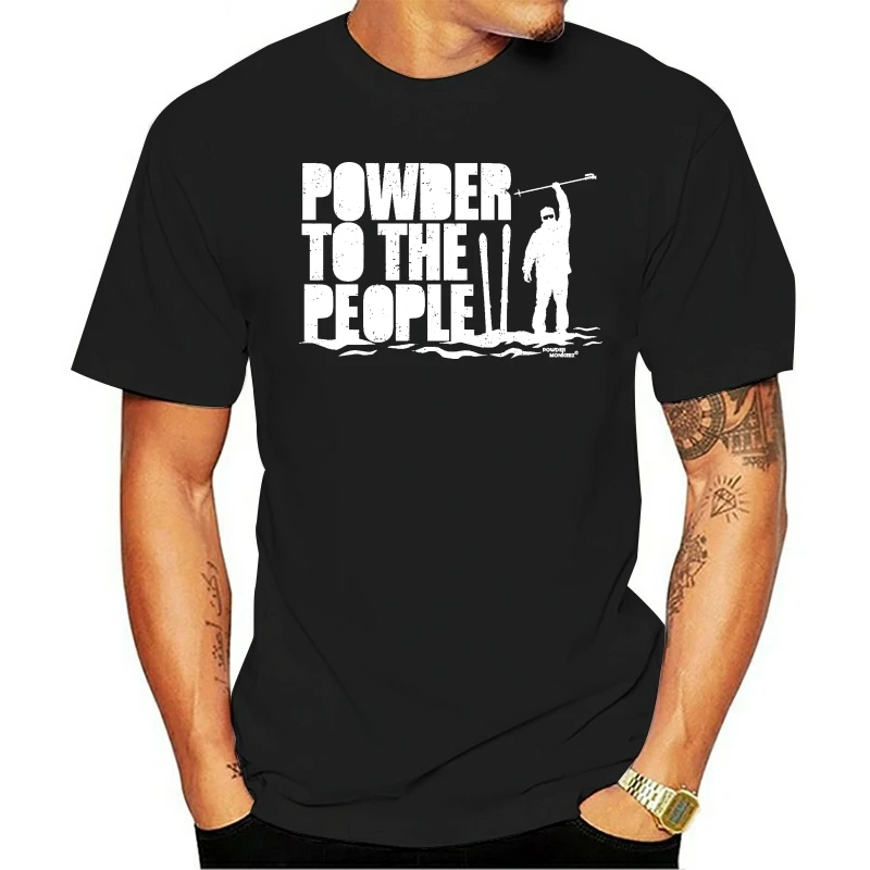 

2021 Leisure Fashion Cotton T-shirt PREMIUM Powder Monkeez Men's Powder To The People Apres Ski Skiing Snowboard Clothing Gift