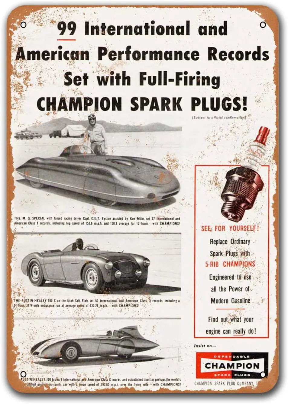 

Pub Grage Man Cave Sgins Coffee Club 1955 Champion Spark Plugs Dorm Vintage Car Tin Signs Metal Bar Poster Home Wall Decor Game